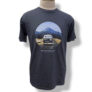 Global Culture New Zealand Navy T Shirt Are We There Yet Men's MEDIUM